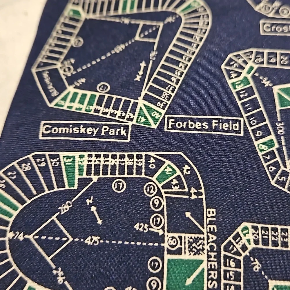 Josh Bach 100% Silk Blue Neck Tie Major League Old Ballparks Baseball Stadiums - Picture 3 of 5